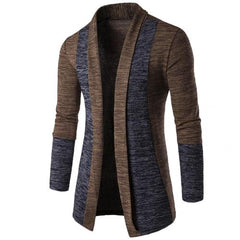 Retro Men Patchwork Long Sleeve Knitted Sweater Cardigan Coat Outwear   clothing