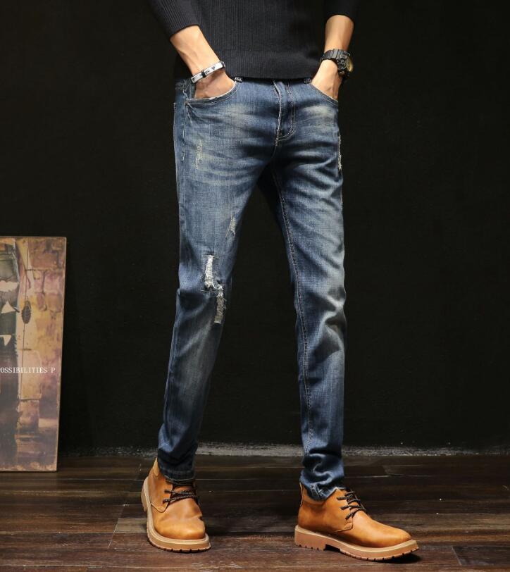 2020 Free Shippig Fashion Casual Slim Stretch Jeans Classic For Men Long Pants On Hot Sales