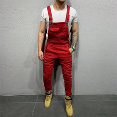 UK Mens Fashion Denim Dungaree Bib Overalls Jumpsuits Moto Biker Jeans Pants Trousers 2019 New