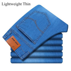 Brand 2020 New Men's Fashion Jeans Business Casual Stretch Slim Jeans Classic Trousers Denim Pants Male Black Blue