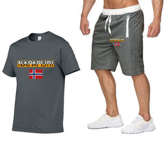 2020 fashion men's shorts set, summer 2-piece tracksuit set, shorts and shorts set, men's casual t-shirt set, sports set