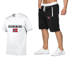 2020 fashion men's shorts set, summer 2-piece tracksuit set, shorts and shorts set, men's casual t-shirt set, sports set