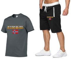 2020 fashion men's shorts set, summer 2-piece tracksuit set, shorts and shorts set, men's casual t-shirt set, sports set