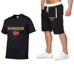 2020 fashion men's shorts set, summer 2-piece tracksuit set, shorts and shorts set, men's casual t-shirt set, sports set