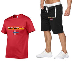 2020 fashion men's shorts set, summer 2-piece tracksuit set, shorts and shorts set, men's casual t-shirt set, sports set