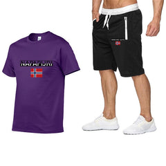 2020 fashion men's shorts set, summer 2-piece tracksuit set, shorts and shorts set, men's casual t-shirt set, sports set