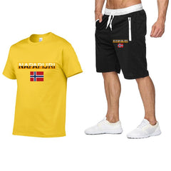 2020 fashion men's shorts set, summer 2-piece tracksuit set, shorts and shorts set, men's casual t-shirt set, sports set