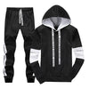 White Black Men Hoodies Set Fashion 2020 Autumn Brand Casual Tracksuit Mens Set Sports Two Piece Patchwork Hoodie Pant Male Suit