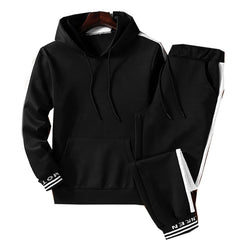 Sets Tracksuit Men Autumn Winter Hooded Sweatshirt Drawstring Outfit Sportswear 2020 Male Suit Pullover Two Piece Set Casual