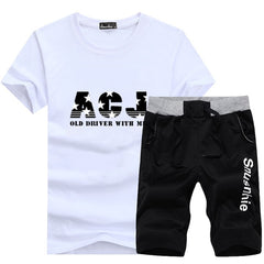 Fashion Shorts Set Men 2020 Summer 2pc Tracksuit Short SweatShirt + Shorts Sets Beach Mens Casual Tee Shirts Set Sportswears