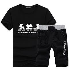 Fashion Shorts Set Men 2020 Summer 2pc Tracksuit Short SweatShirt + Shorts Sets Beach Mens Casual Tee Shirts Set Sportswears