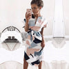 Aachoae 2020 Women Midi Party Dresses Geometric Print Summer Boho Beach Dress Loose Batwing Sleeve Dress Vestidos Plus Size