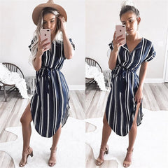 Aachoae 2020 Women Midi Party Dresses Geometric Print Summer Boho Beach Dress Loose Batwing Sleeve Dress Vestidos Plus Size