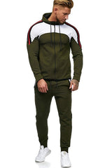 Men Spotrs Suit Two Pieces Set  Men's Zipper Hoodie Jacket Sweatshirt + Pants Male Hoody Jogging Tracksuit Sportswear Outfit 5XL