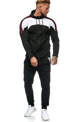 Men Spotrs Suit Two Pieces Set  Men's Zipper Hoodie Jacket Sweatshirt + Pants Male Hoody Jogging Tracksuit Sportswear Outfit 5XL