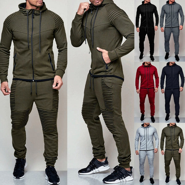 Hirigin 2 pieces Autumn Running tracksuit men Sweatshirt Sports Set Gym Clothes Men Sport Suit Training Suit Sport Wear