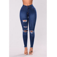 2020 Newest Hot Women Stretch Ripped Distressed Skinny High Waist Denim Pants Shredded Jeans Trousers Slim Jeggings Denim Jeans