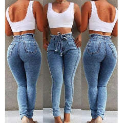 2020 Newest Hot Women Stretch Ripped Distressed Skinny High Waist Denim Pants Shredded Jeans Trousers Slim Jeggings Denim Jeans