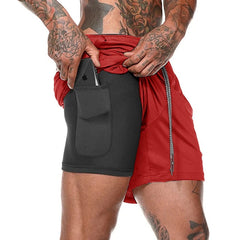 Summer 2020 running shorts men 2 in 1 sports jogging fitness shorts Men's Gym training Quick-drying sports shorts male short