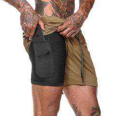 Summer 2020 running shorts men 2 in 1 sports jogging fitness shorts Men's Gym training Quick-drying sports shorts male short