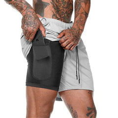 Summer 2020 running shorts men 2 in 1 sports jogging fitness shorts Men's Gym training Quick-drying sports shorts male short