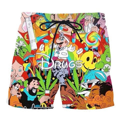 3D Printed stoned toons 90s Cartoon collage Men Shorts Harajuku Fashion Shorts Male/Female summer Casual shorts Drop shipping