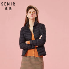 SEMIR 2020 Winter Down Jacket Women Short Jackets New Down Hooded Warm Autumn Slim Coat for Female Casual Tops winter jackets