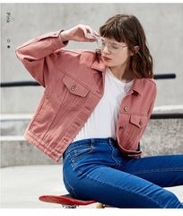 SEMIR Denim jacket women 2020 spring autumn new short jacket female lapel retro cotton loose fashion demin coat for woman