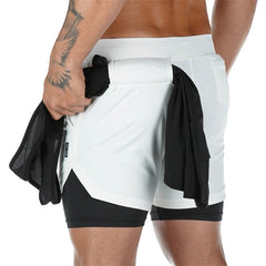 Summer 2020 running shorts men 2 in 1 sports jogging fitness shorts Men's Gym training Quick-drying sports shorts male short