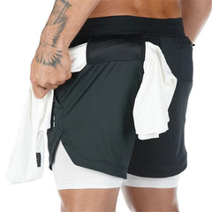 Summer 2020 running shorts men 2 in 1 sports jogging fitness shorts Men's Gym training Quick-drying sports shorts male short