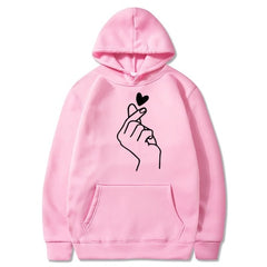 Plus Size Pullovers Girls Long Sleeve Hoodies Autumn Spring Cute Women Sweatshirt And Hoody Ladies Hooded Love Printed Casual