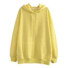 Tangada women fleece hoodie sweatshirts winter japanese fashion 2020 oversize ladies pullovers warm pocket hooded jacket SD60