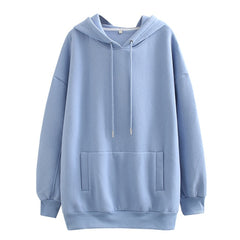 Tangada women fleece hoodie sweatshirts winter japanese fashion 2020 oversize ladies pullovers warm pocket hooded jacket SD60