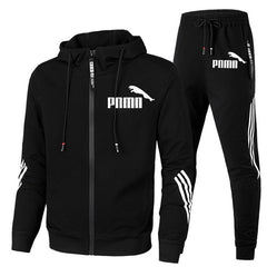 Spring Autumn 2020 Men Sweat Suit Set Striped Tracksuit Men Outfit Full Sleeve Tops with Hood Outdoor Sport Wear Men 2 Piece Set