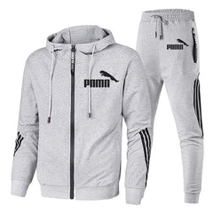 Spring Autumn 2020 Men Sweat Suit Set Striped Tracksuit Men Outfit Full Sleeve Tops with Hood Outdoor Sport Wear Men 2 Piece Set