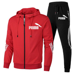 Spring Autumn 2020 Men Sweat Suit Set Striped Tracksuit Men Outfit Full Sleeve Tops with Hood Outdoor Sport Wear Men 2 Piece Set